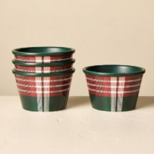 Hearth & Hand Magnolia Christmas 4pc Melamine Mini Bowls Plaid Christmas NEW